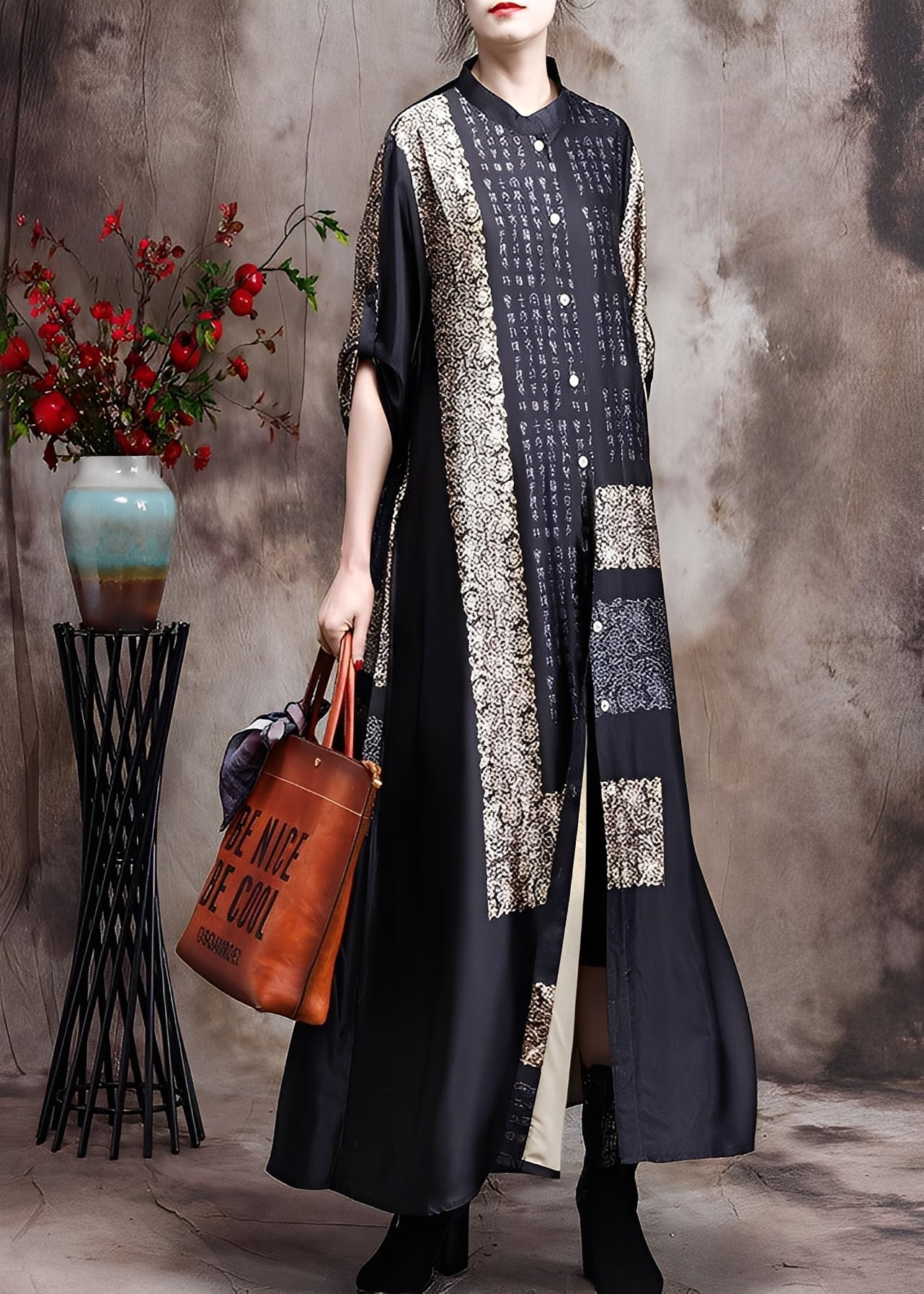 Collins - Robe longue élégante avec motif pour femmes