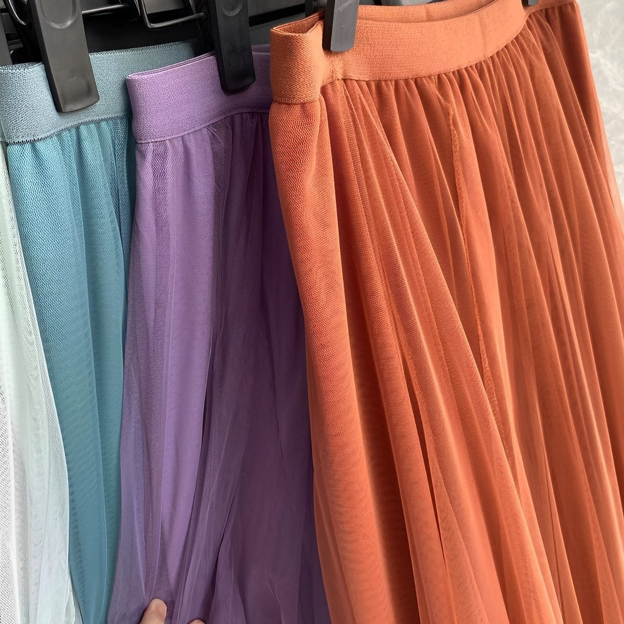 Maleah – Jupe midi plissée en tulle