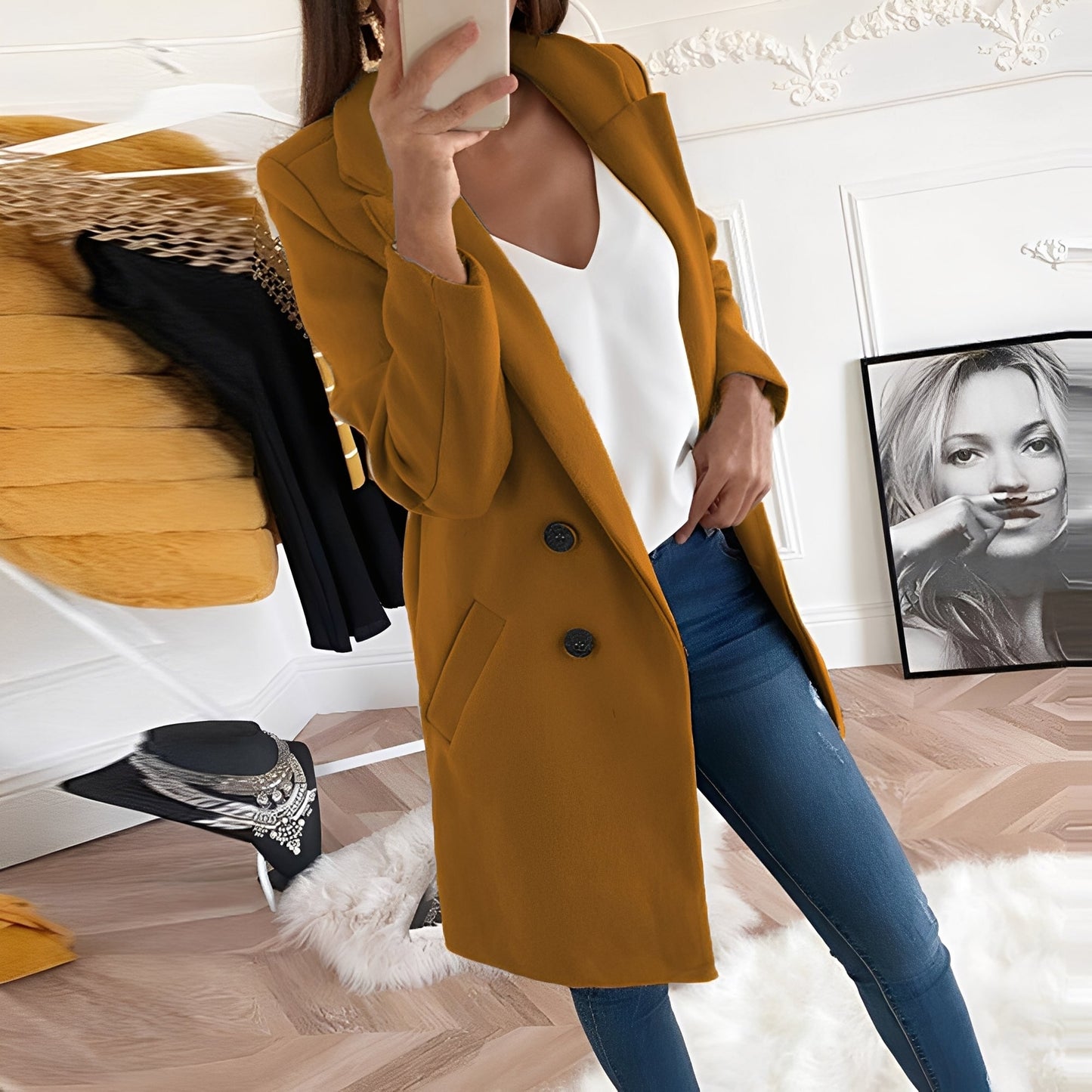 Nichole - Long manteau élégant et chaud pour femmes