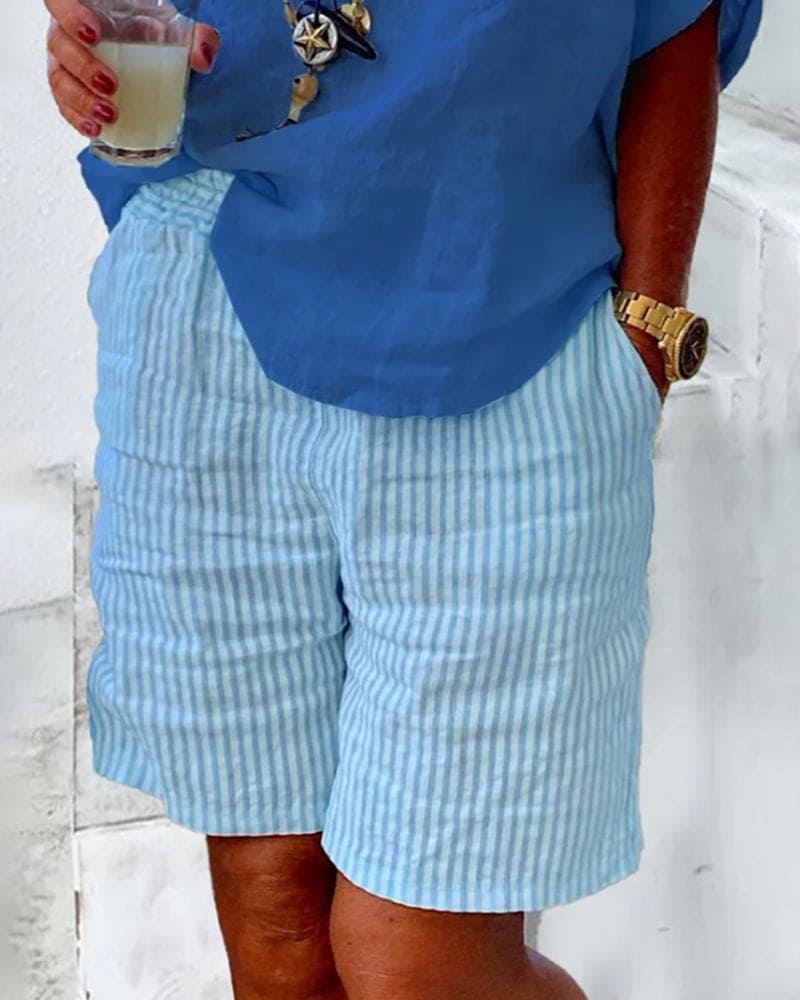 Élise – Shorts à motifs ligné