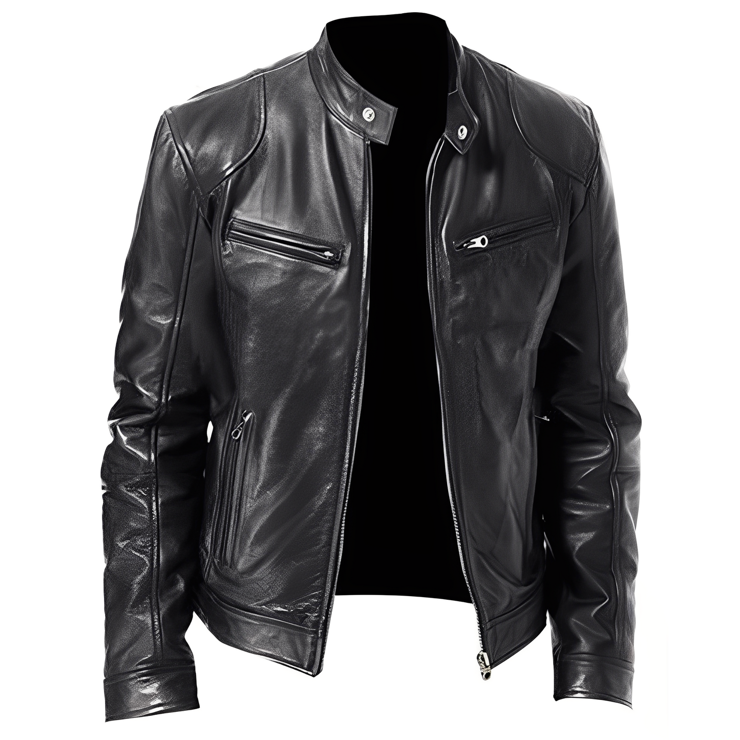 Jaron - Veste en faux cuir décontractée pour hommes