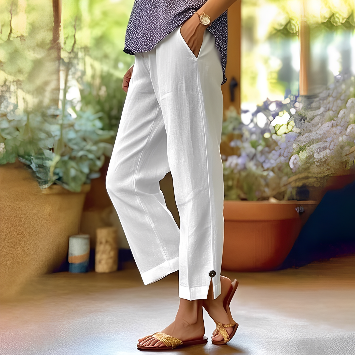 Kassia - Pantalon d'été en lin pour femme