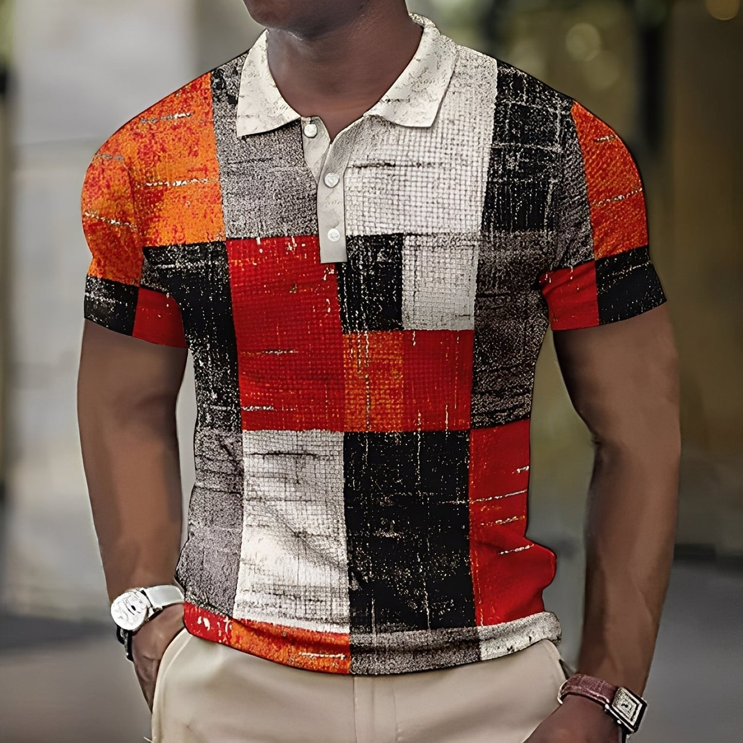 Reginald - Polo homme multicolore élégant