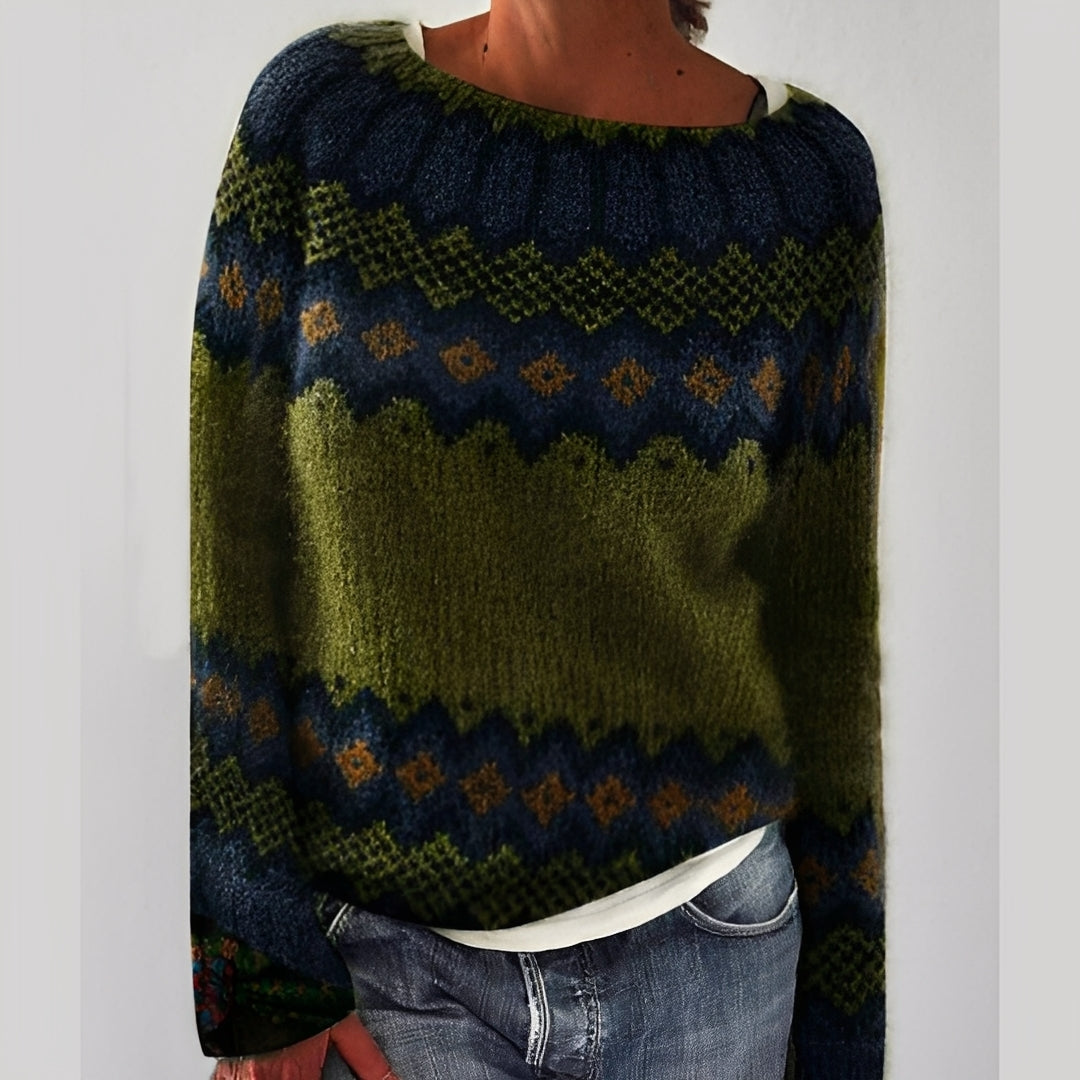 Heather - Pull basique en maille avec motif pour femmes