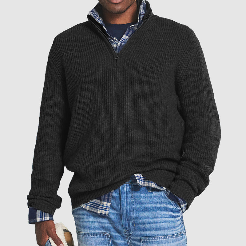 Constantine – Pull en cachemire pour hommes avec fermeture éclair