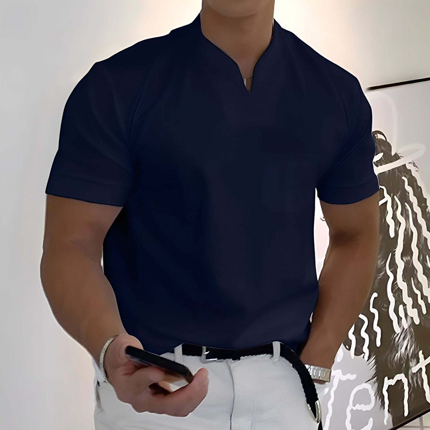 Dylan - Chemise moulante homme à manches courtes