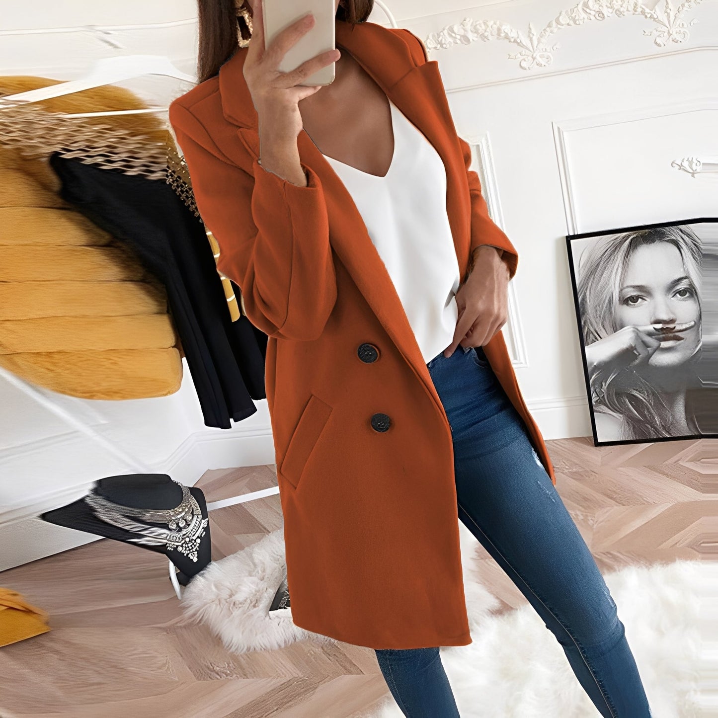 Nichole - Long manteau élégant et chaud pour femmes