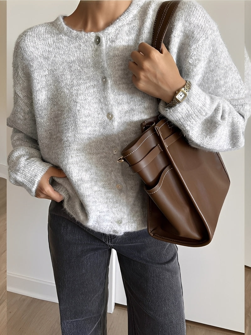 Rowena - Manteau rétro en laine avec boutons pour femmes