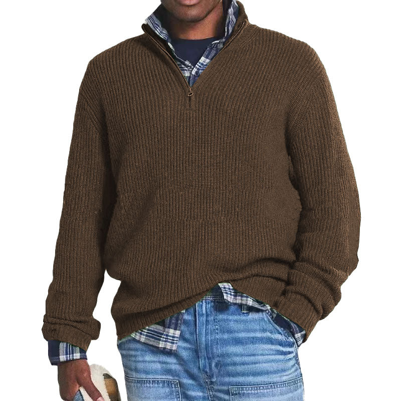 Charlton - Pull en cachemire avec fermeture éclair pour hommes