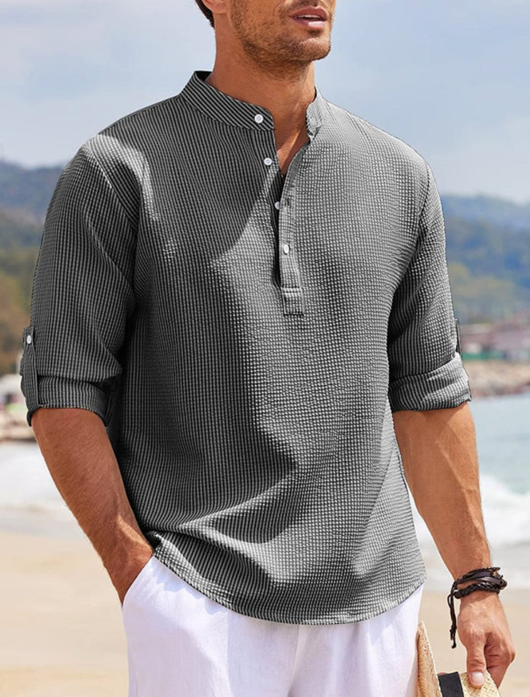 Cormac – Chemise en lin à manches longues pour hommes