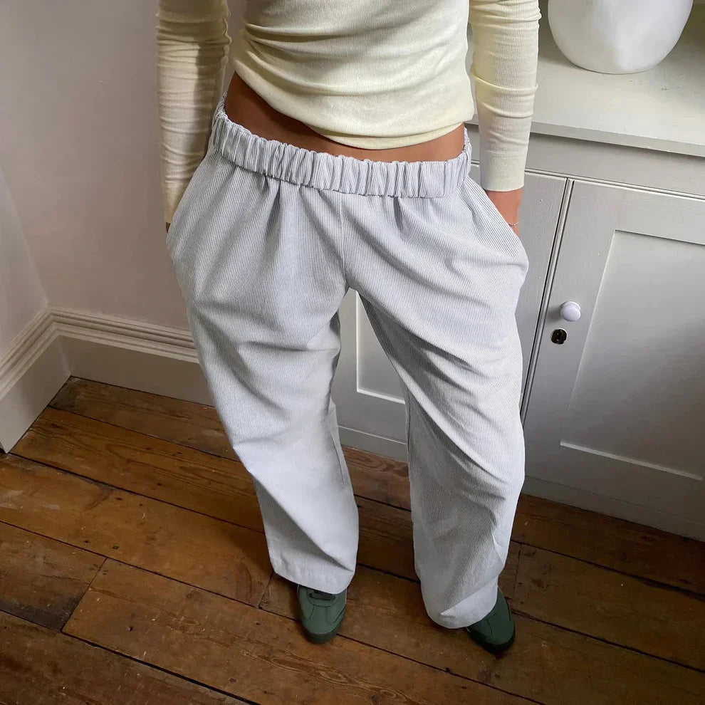 Elis – Pantalons Femme à Jambe Large et Taille Haute