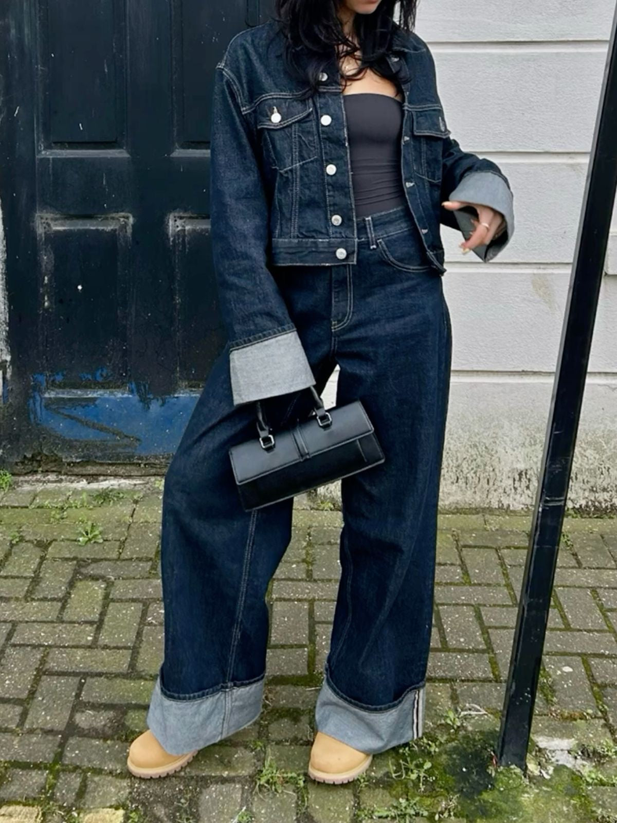 Clara – Set en Denim avec Blouson Trucker & Jeans Taille Haute