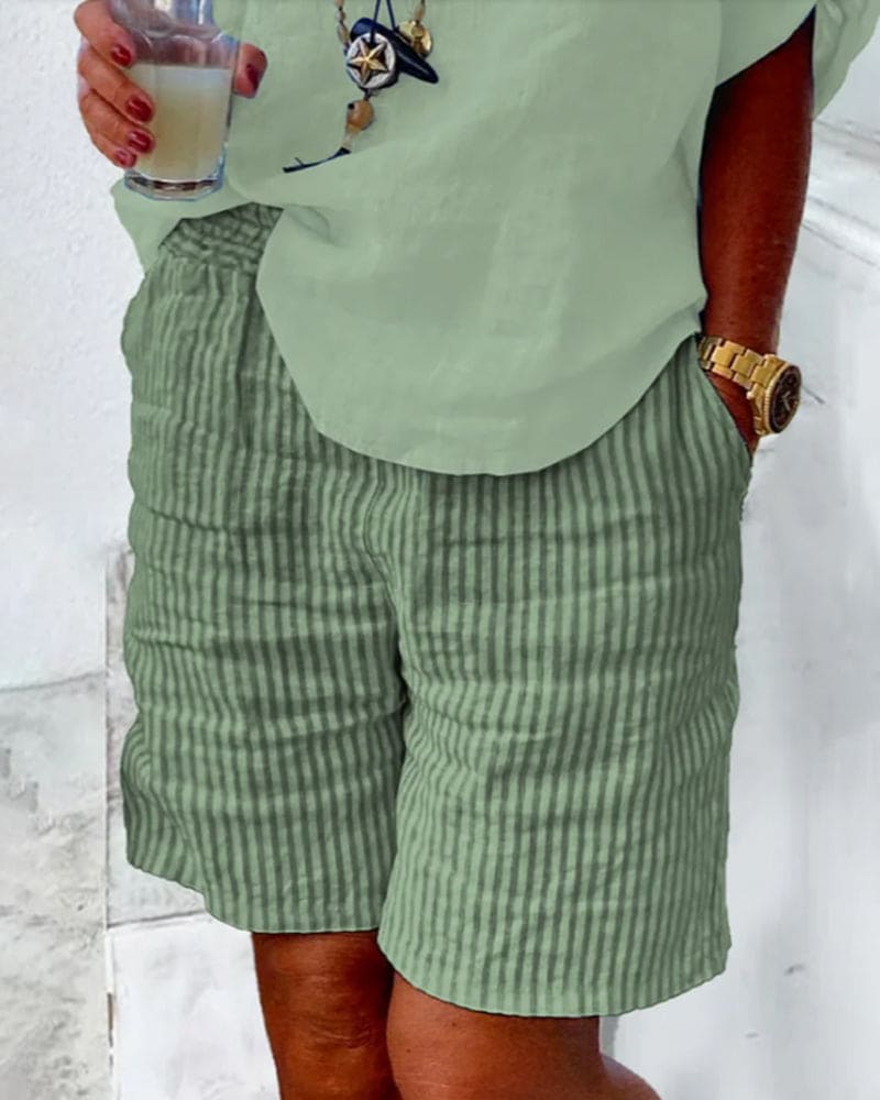Élise – Shorts à motifs ligné
