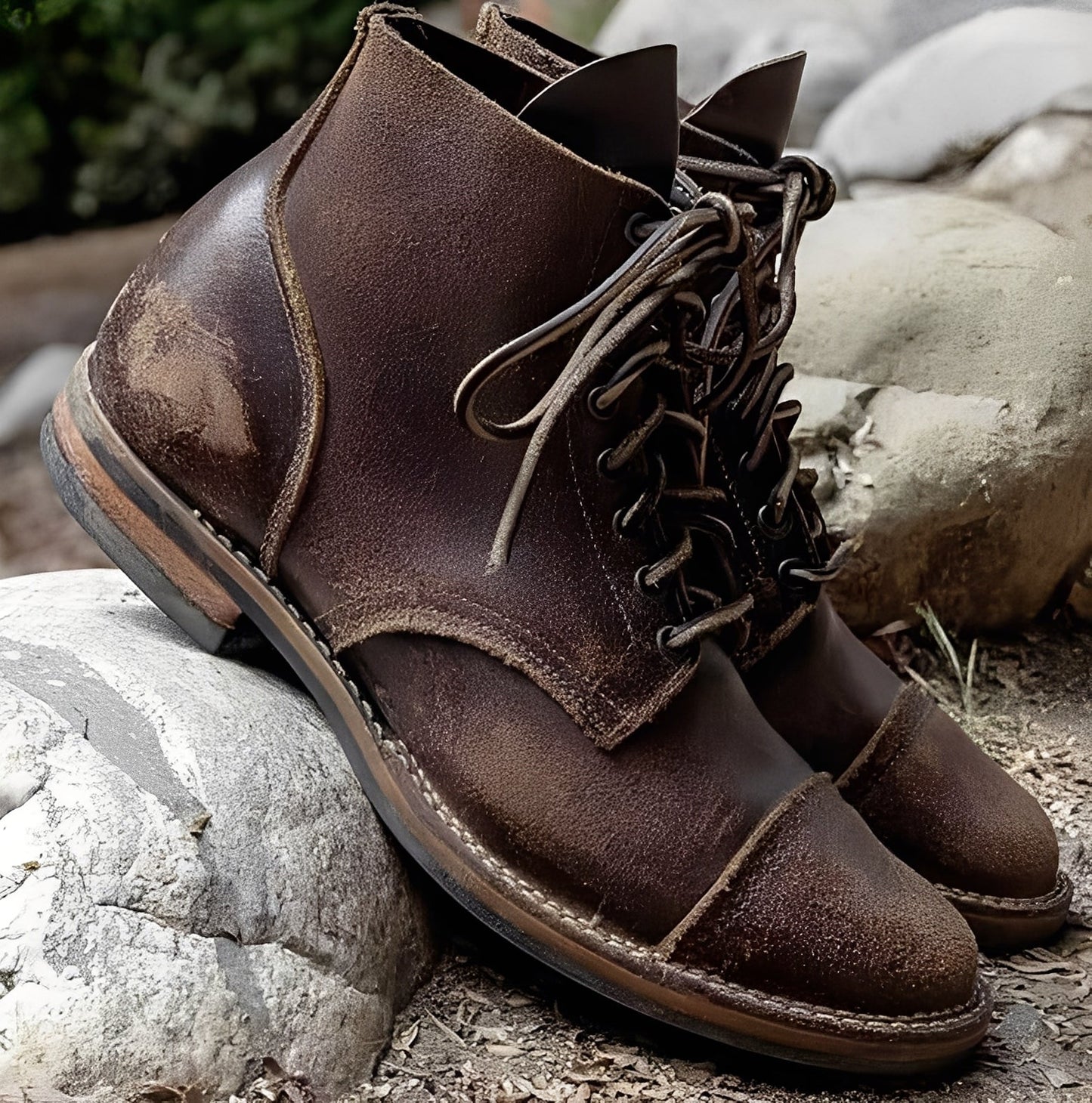 Garrick - Chaussures en cuir solides et vintage pour hommes