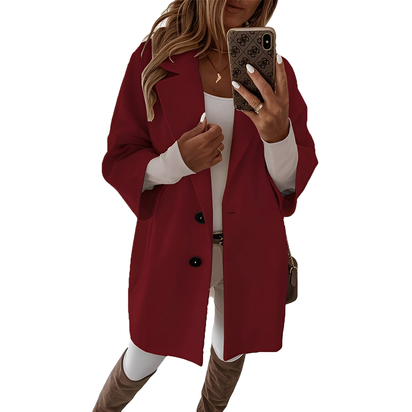 Lindsie - Veste relax avec boutons pour femmes
