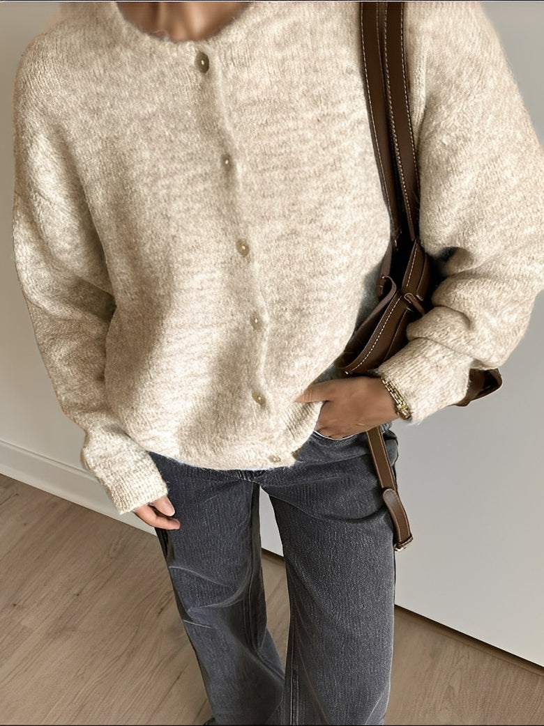 Rowena - Manteau rétro en laine avec boutons pour femmes