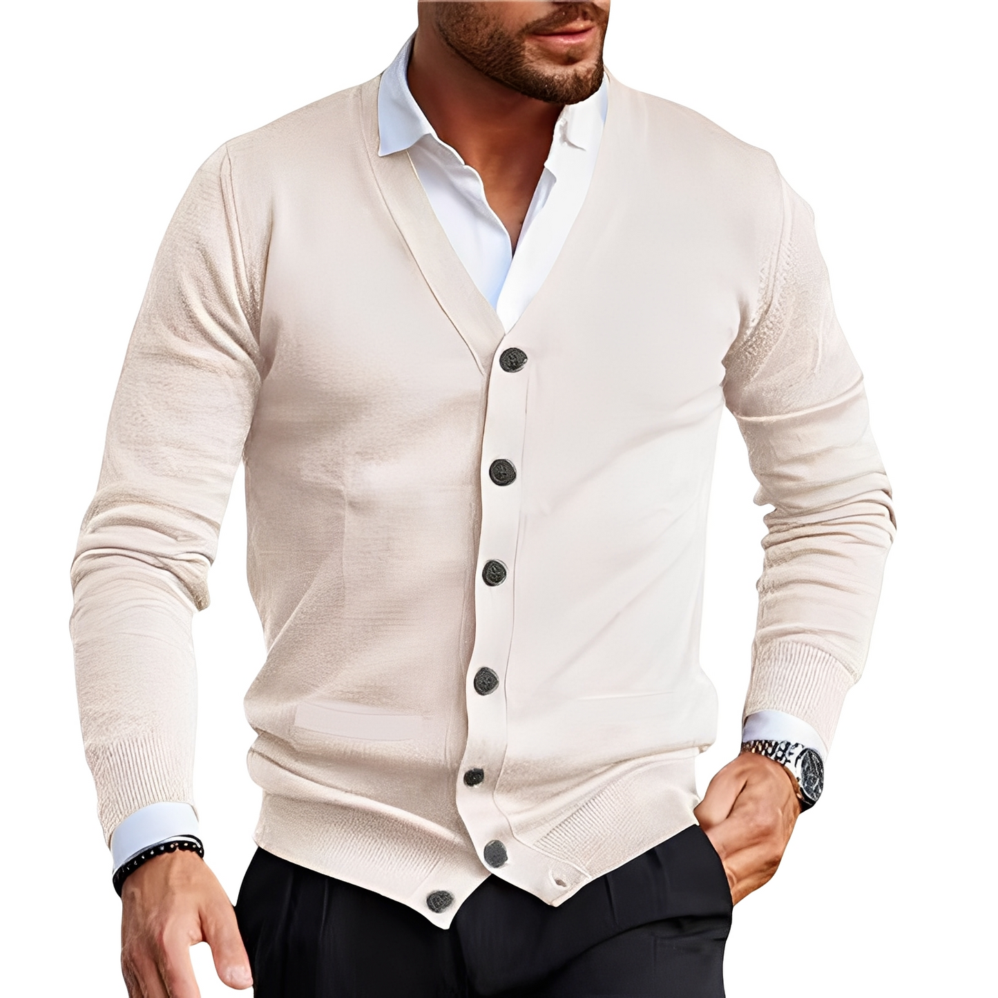 Kyler - Cardigan tendance avec boutons pour hommes