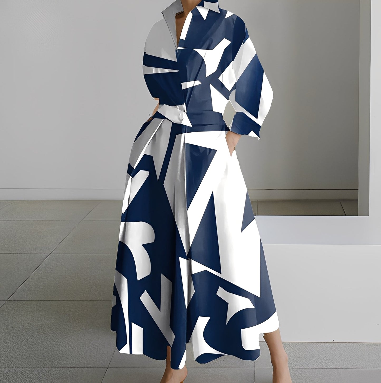 Lavina - Robe ample à manches longues avec poches pour femmes
