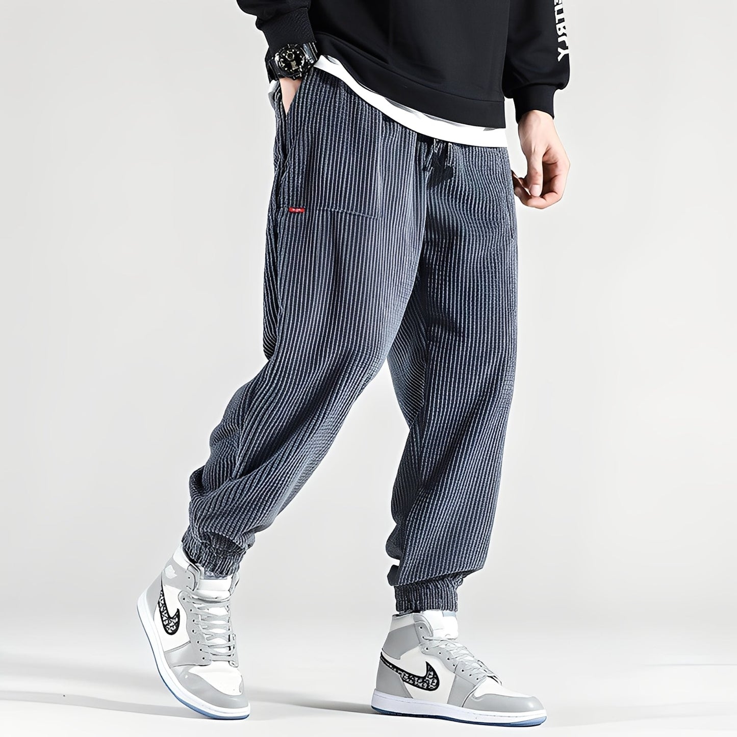 Kodey - Large pantalon en velours côtelé pour hommes