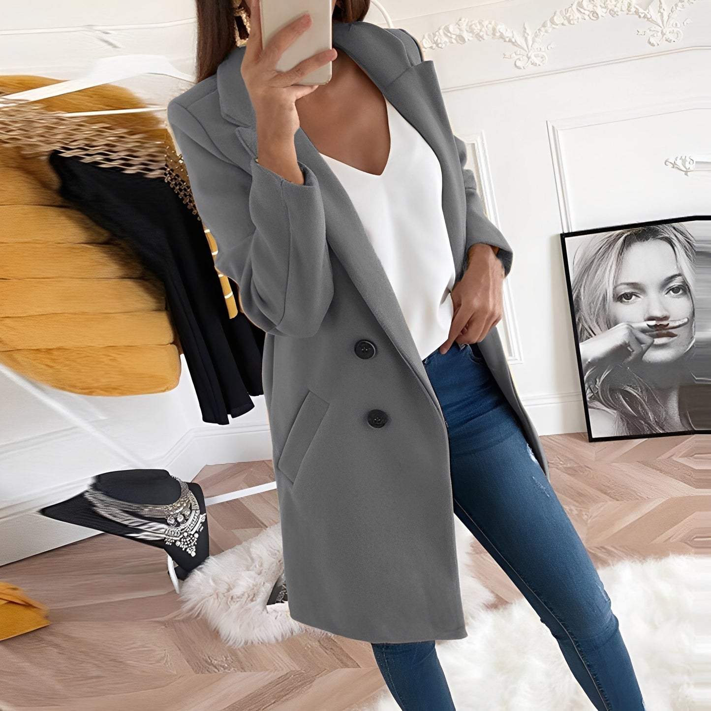 Nichole - Long manteau élégant et chaud pour femmes