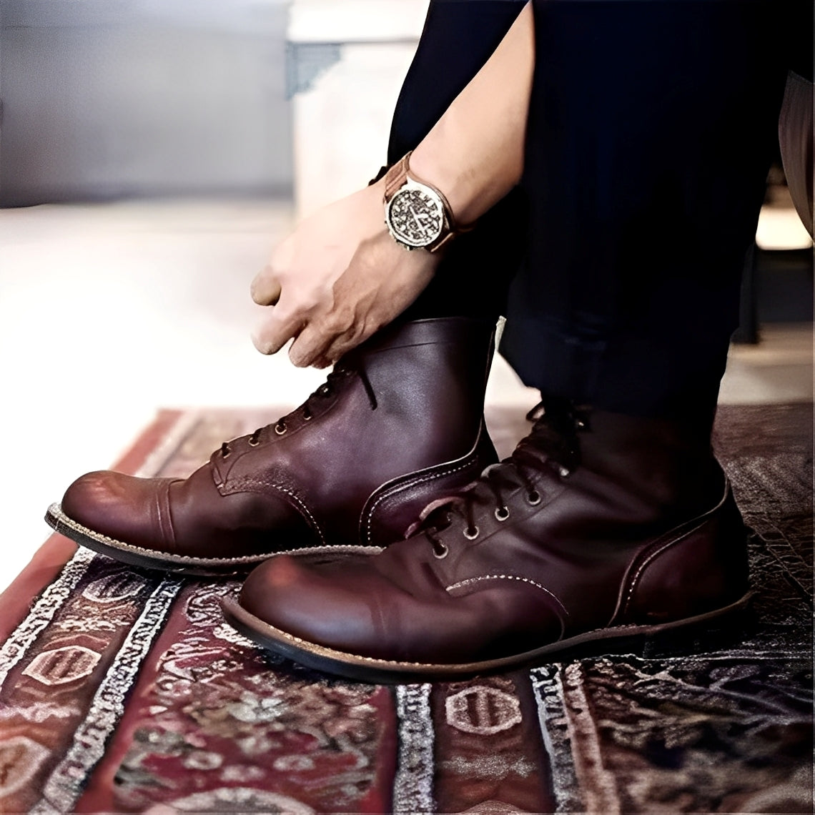 Garrick - Chaussures en cuir solides et vintage pour hommes
