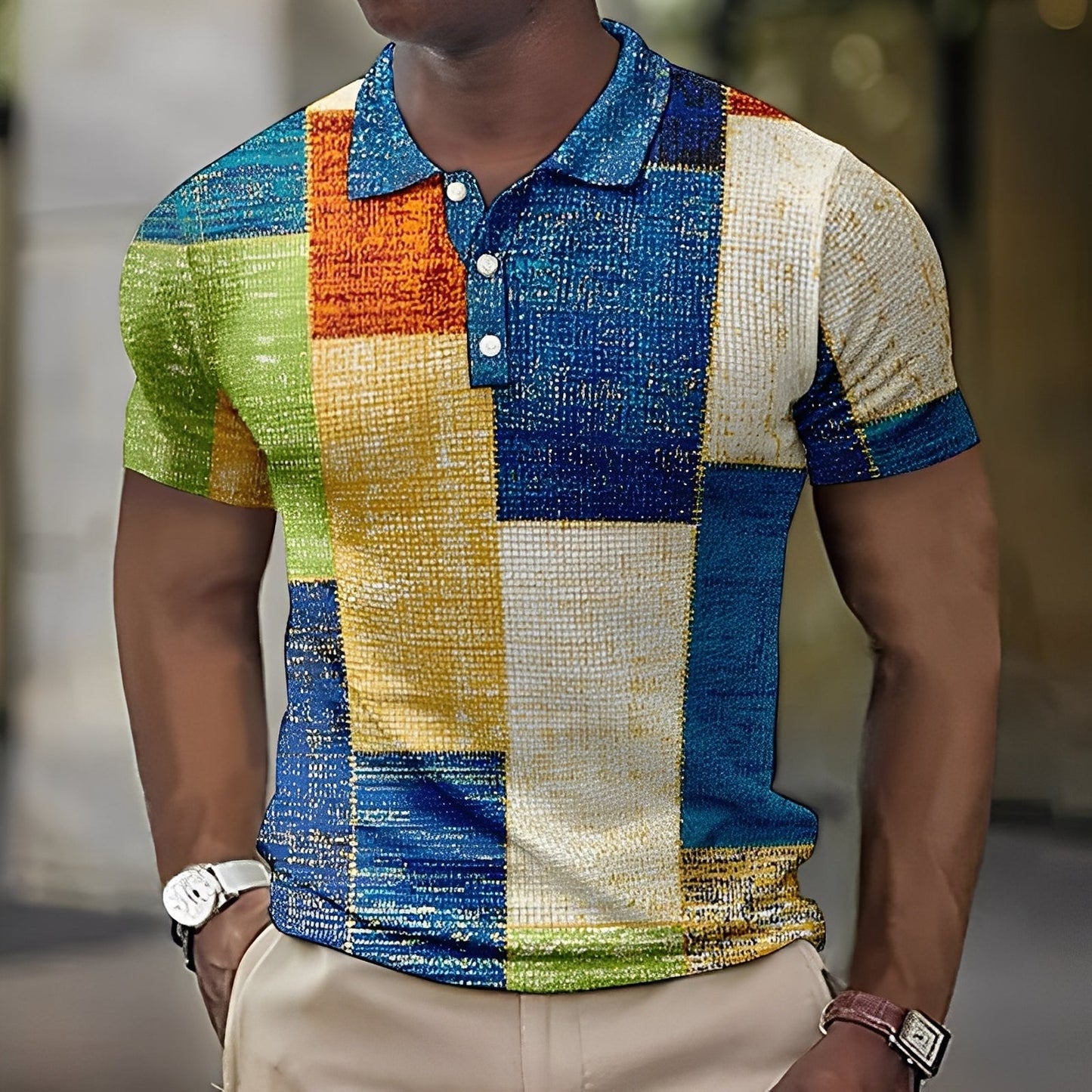 Reginald - Polo homme multicolore élégant