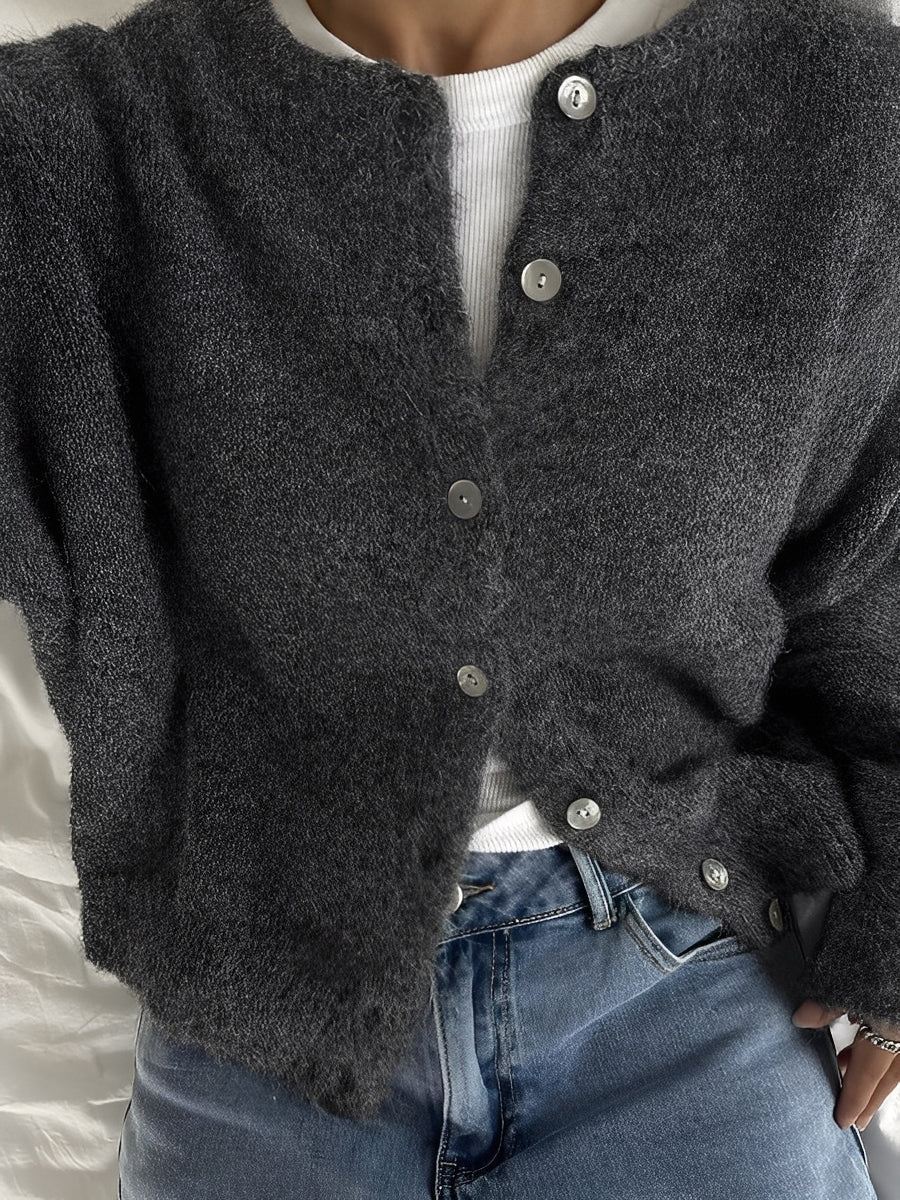 Rowena - Manteau rétro en laine avec boutons pour femmes
