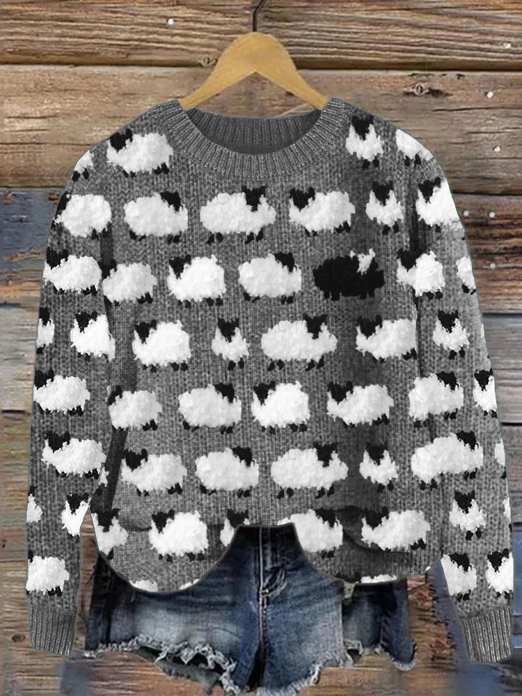 Marta – Pull en laine avec motif mouton