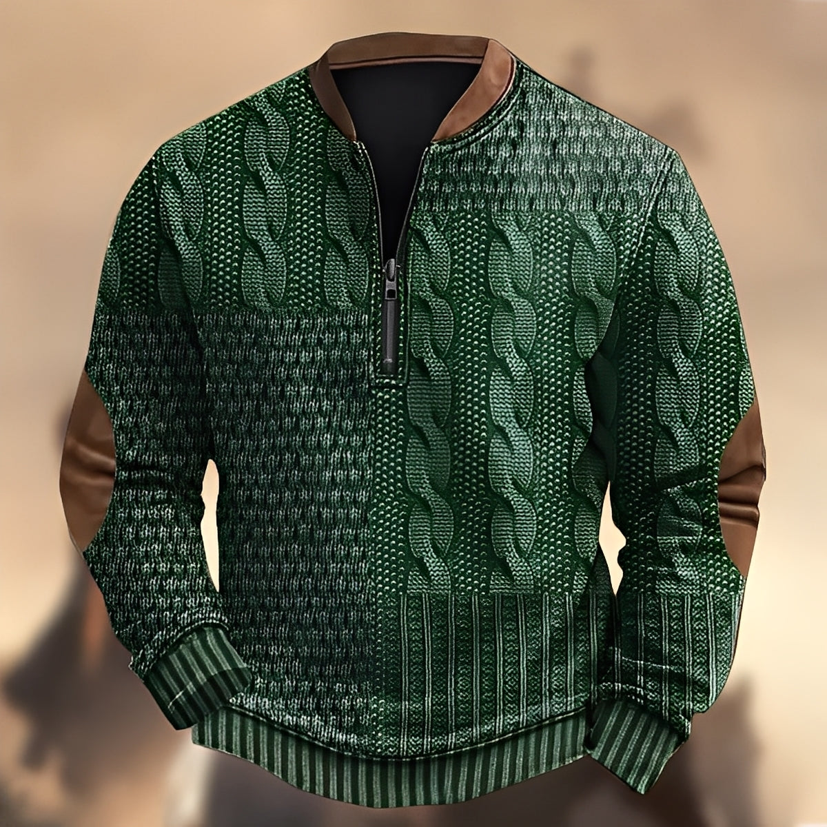 Edmund - Pull décontracté avec motifs et zip pour hommes