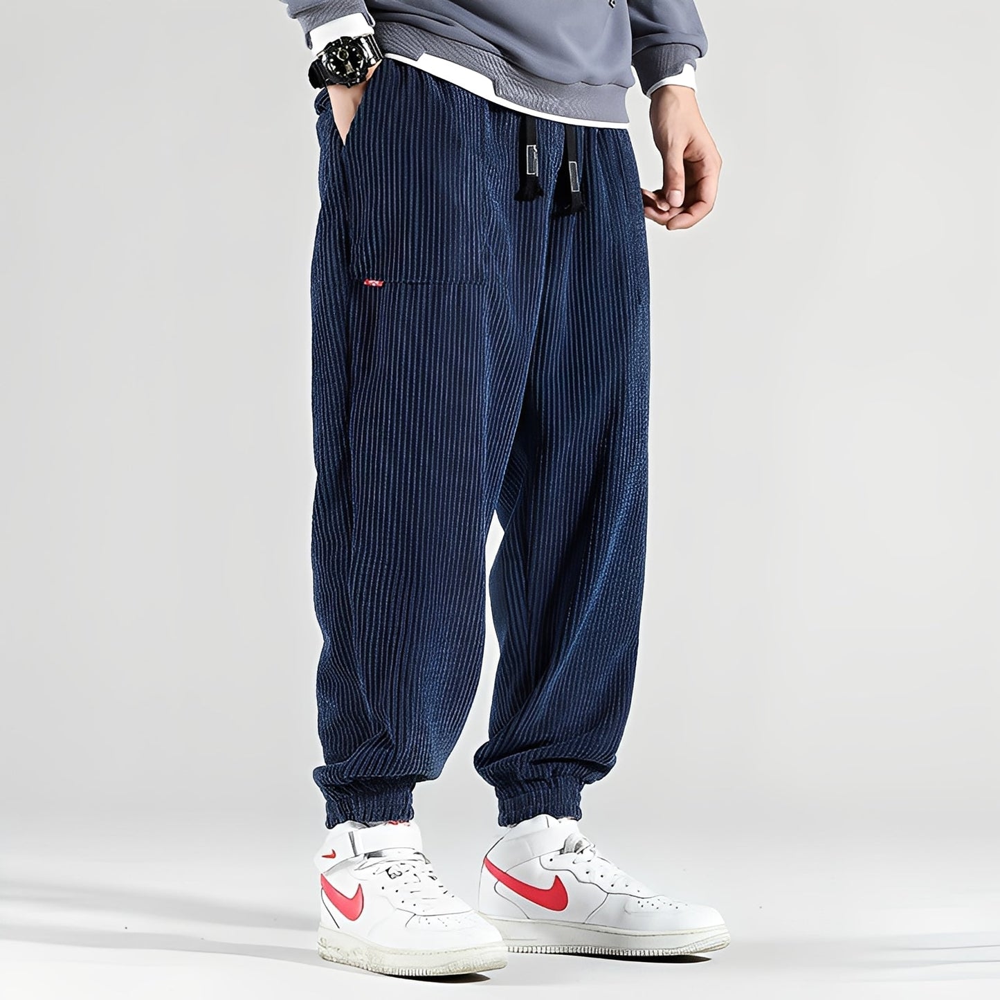 Kodey - Large pantalon en velours côtelé pour hommes