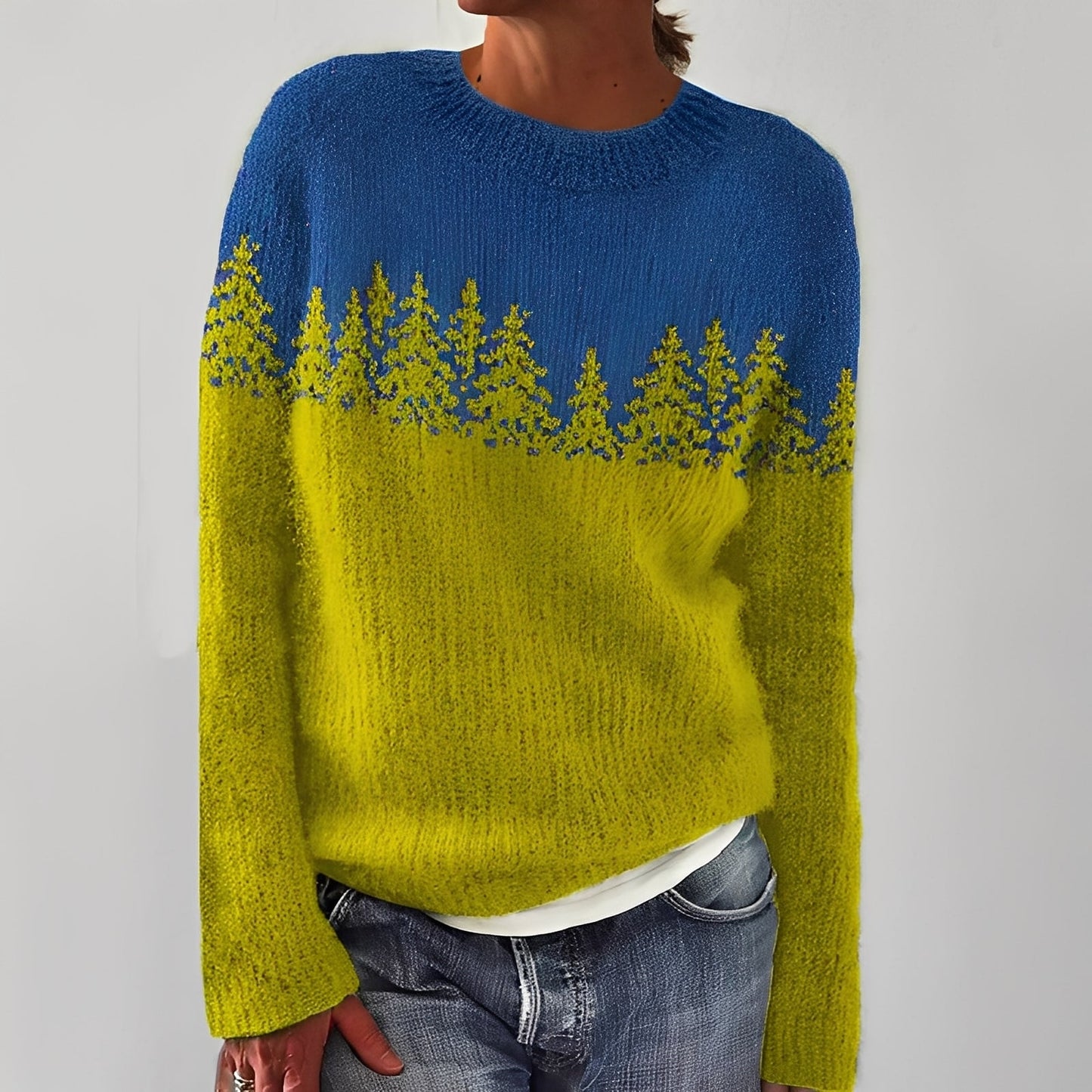 Heather - Pull basique en maille avec motif pour femmes