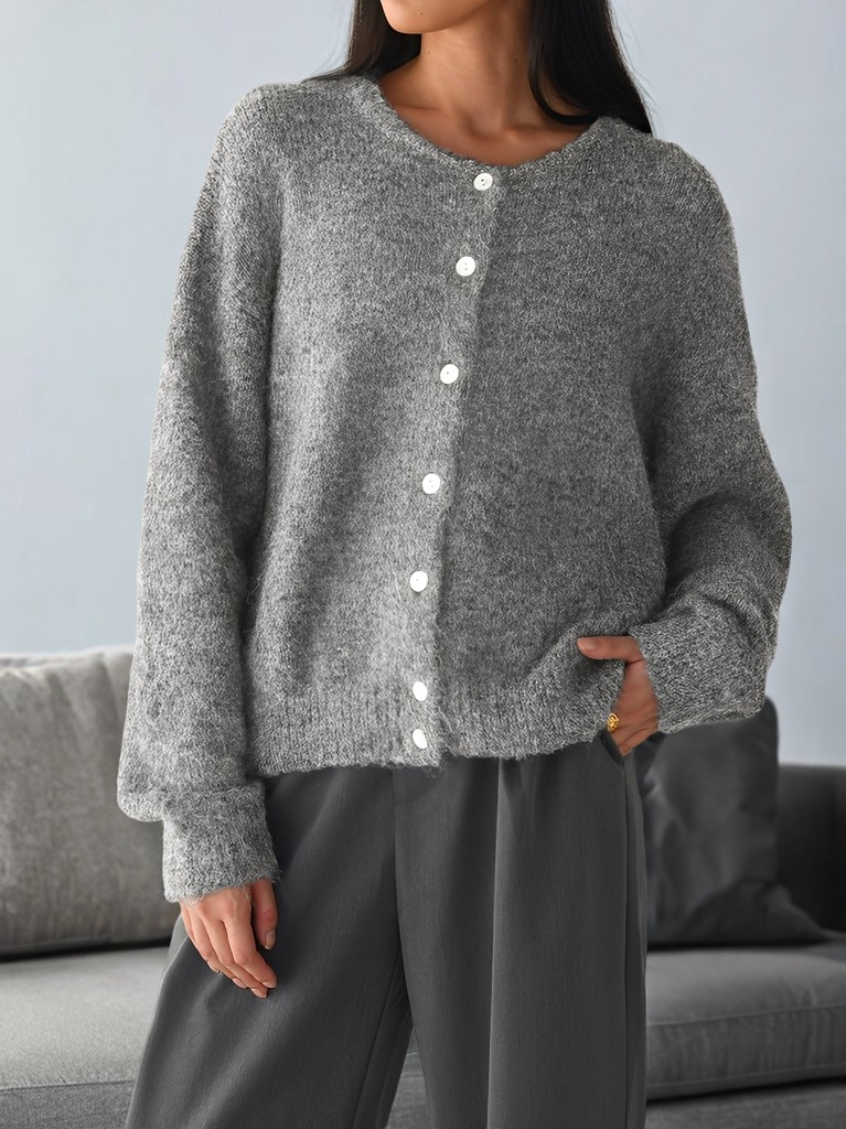 Rowena - Manteau rétro en laine avec boutons pour femmes