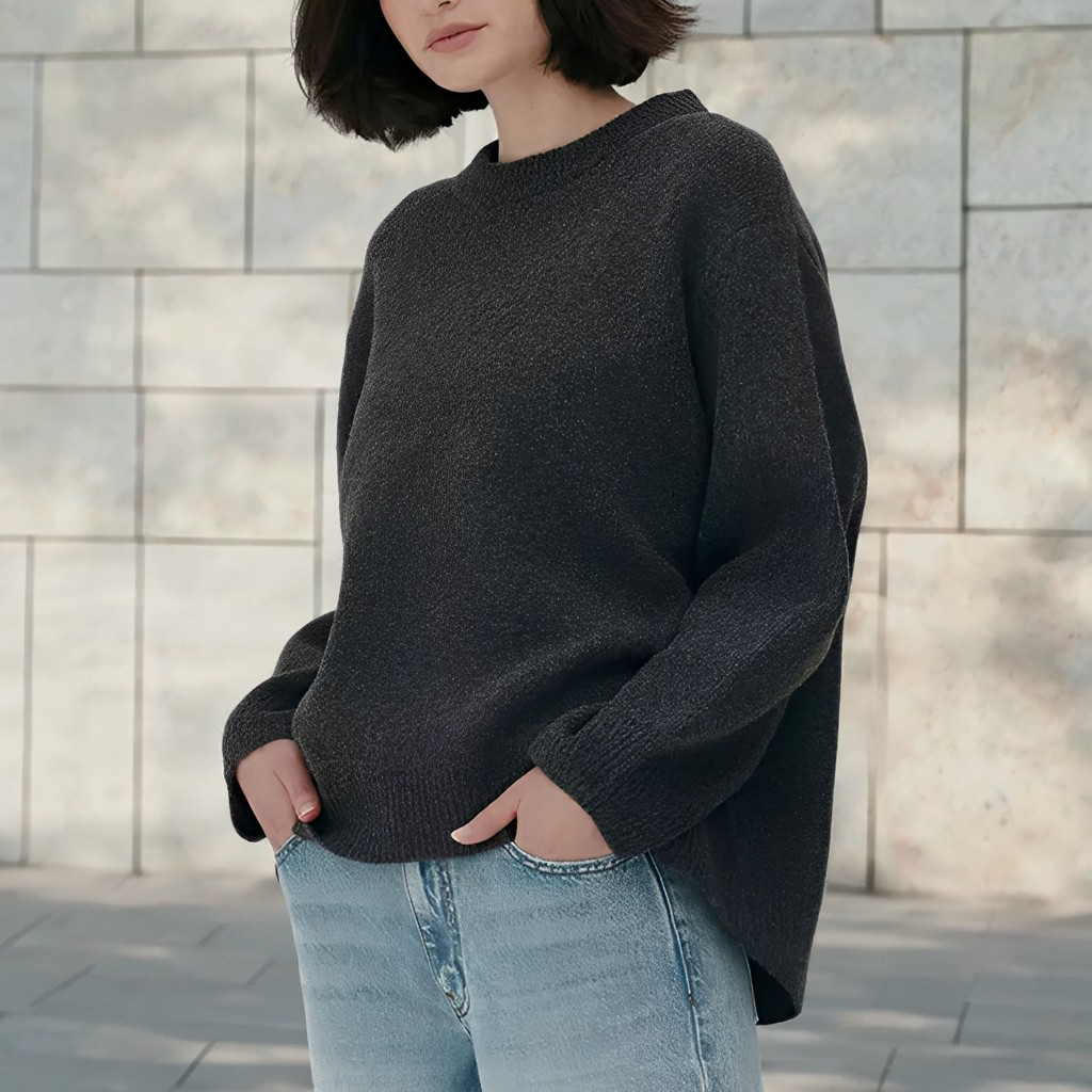 Shanelle - Sweat-shirt Classique à Col Rond pour Femmes