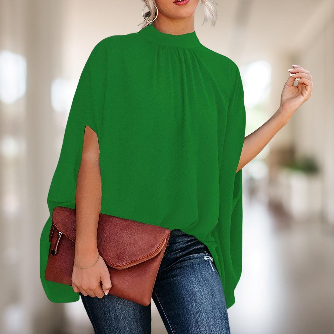 Zara – Blouse large avec col en V