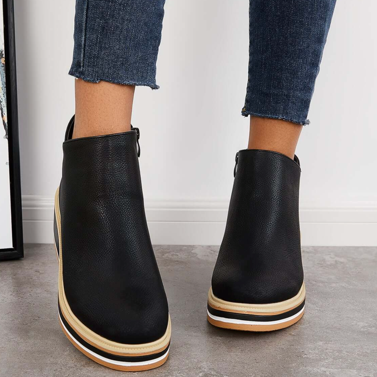Rosanne - Belles bottes en cuir avec zip pour femmes