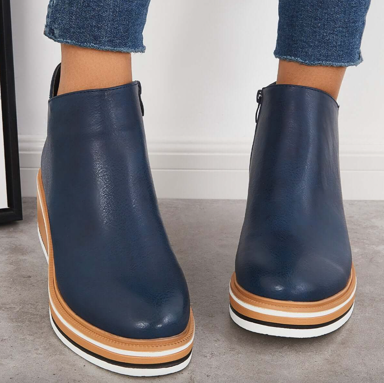 Rosanne - Belles bottes en cuir avec zip pour femmes