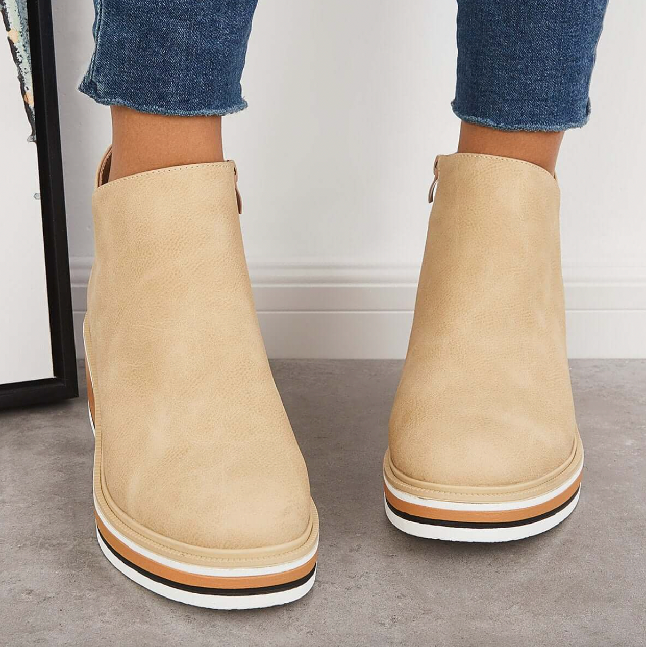 Rosanne - Belles bottes en cuir avec zip pour femmes