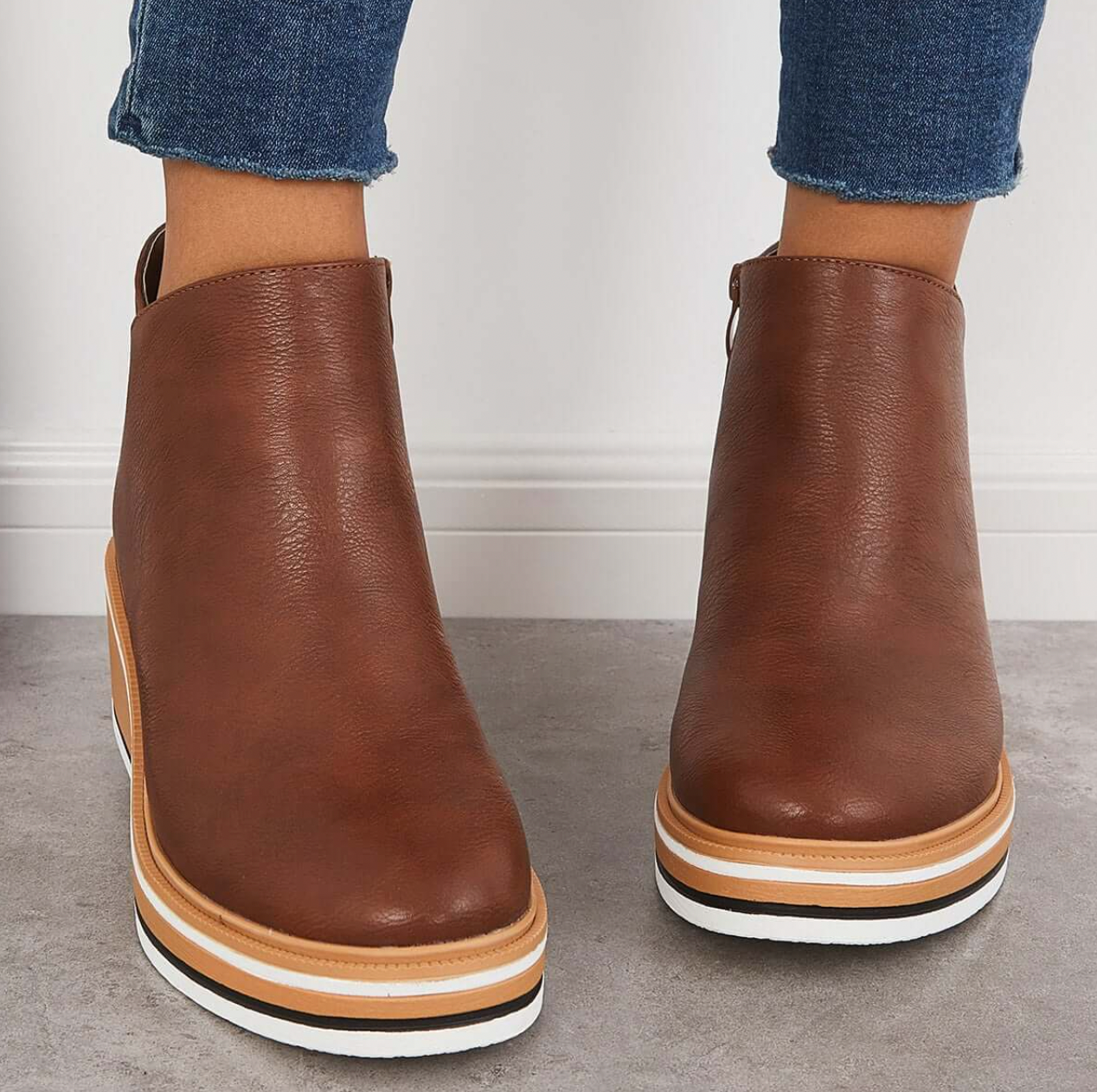 Rosanne - Belles bottes en cuir avec zip pour femmes