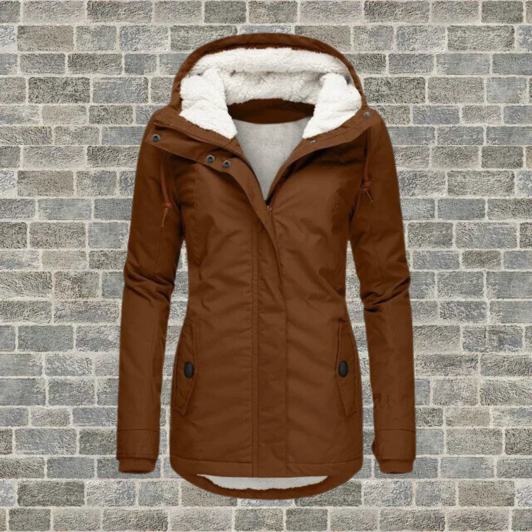 Camila – Veste en coton plissé avec capuche