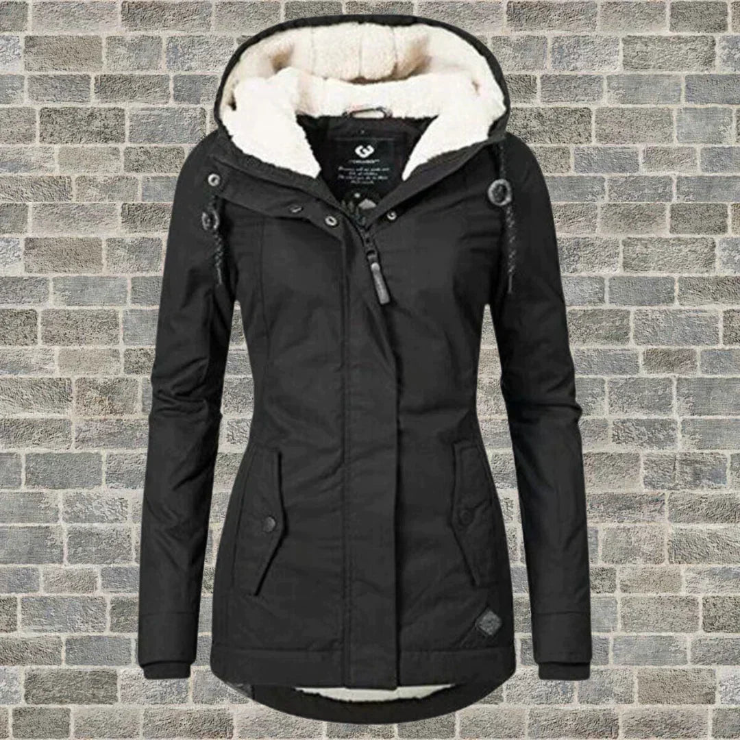 Camila – Veste en coton plissé avec capuche