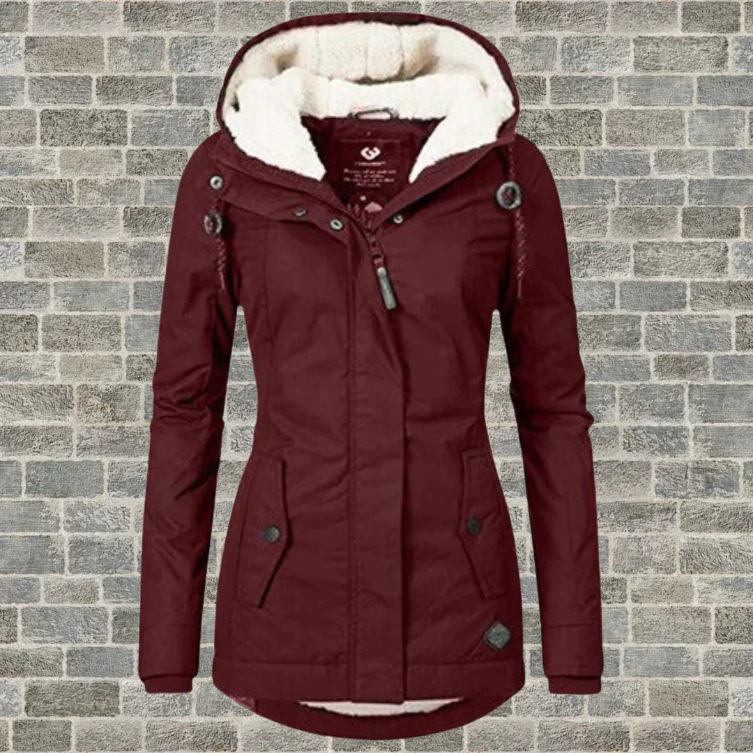 Camila – Veste en coton plissé avec capuche