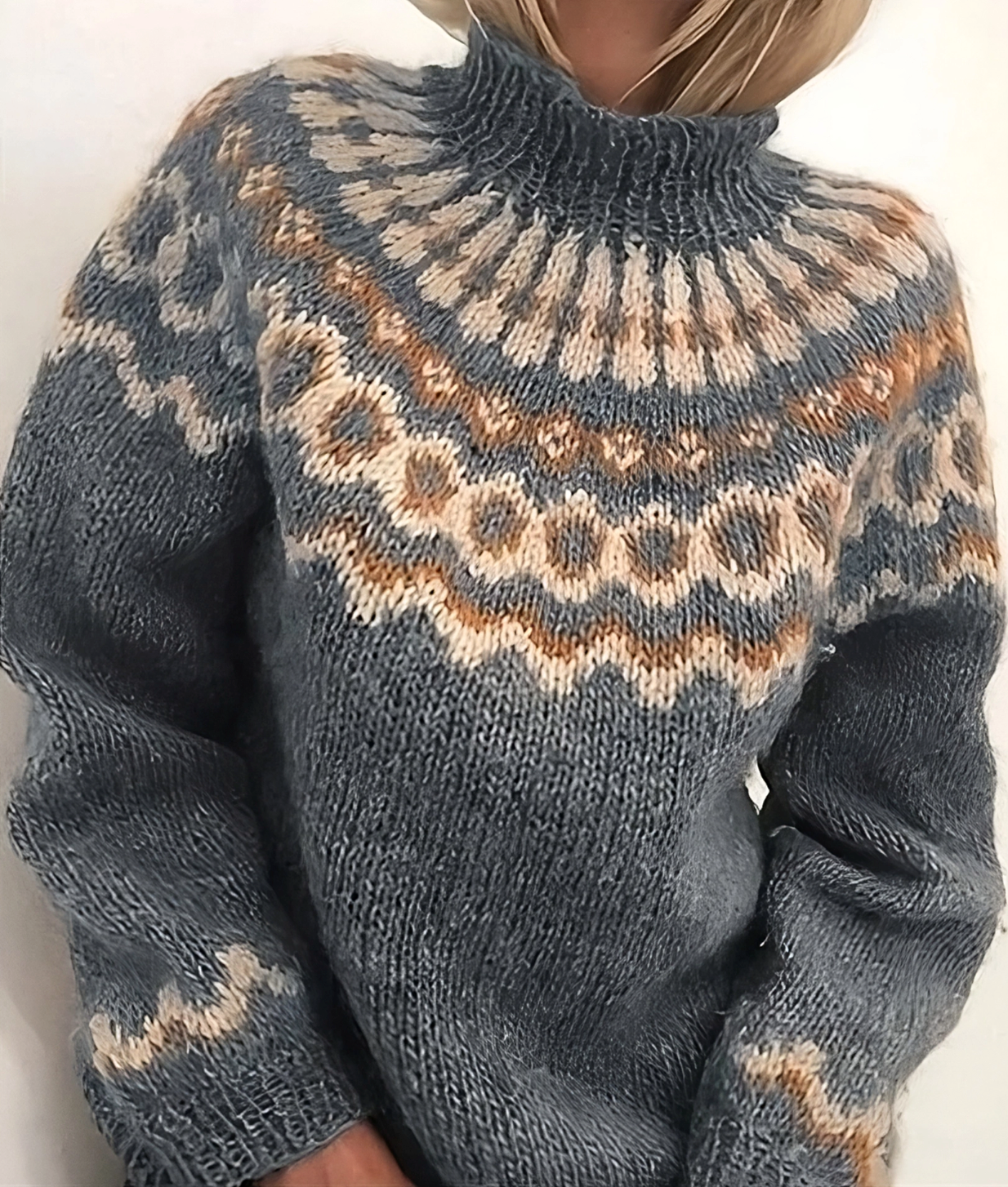 Oona – Pull islandais chaud avec col roulé