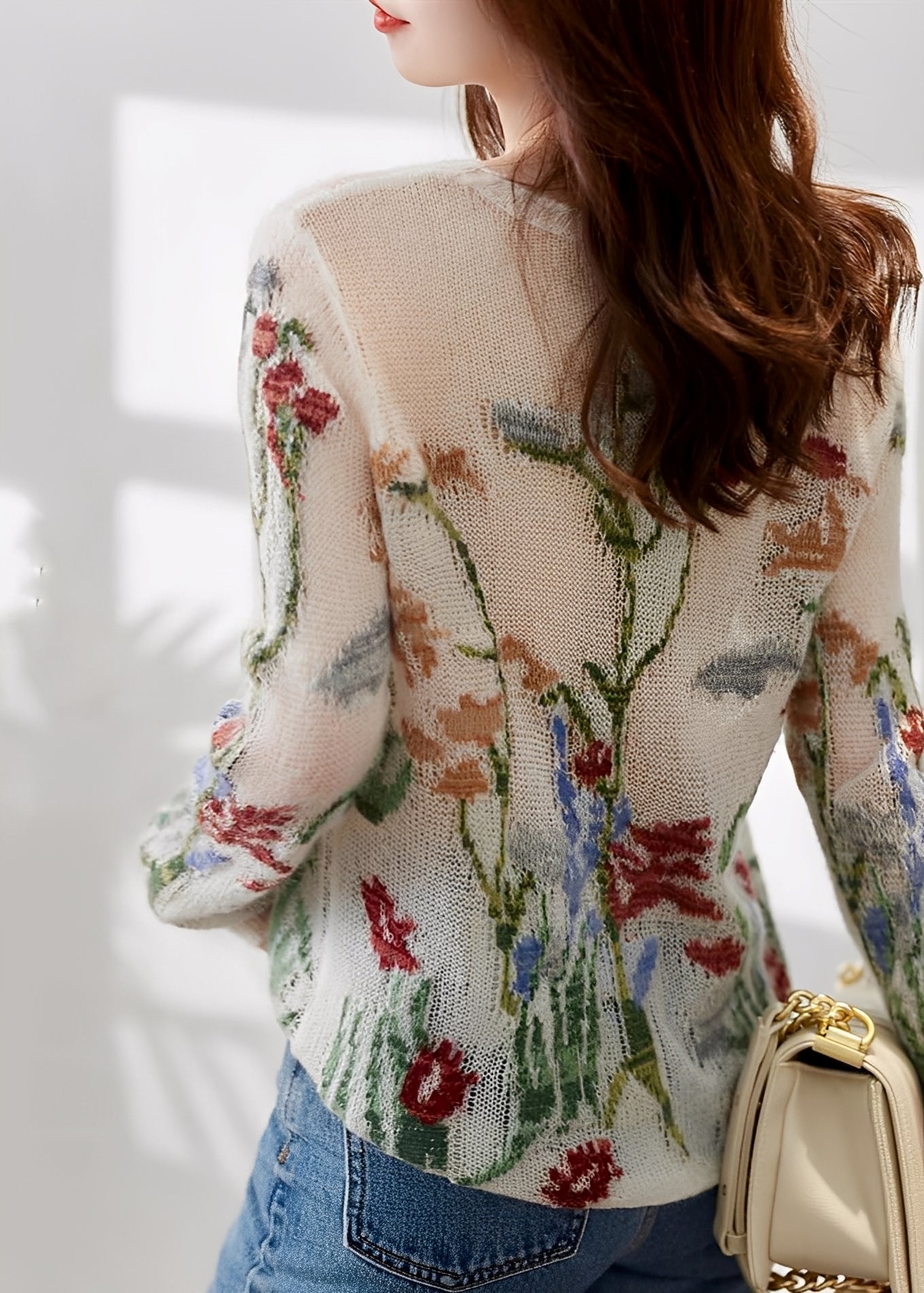 Gisselle - Pull tricoté élégant avec motif floral pour femmes