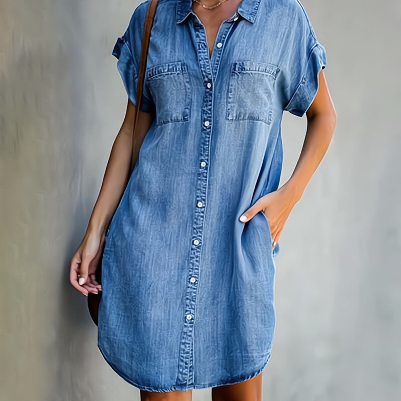 Romy – Robe chemise courte avec boutons