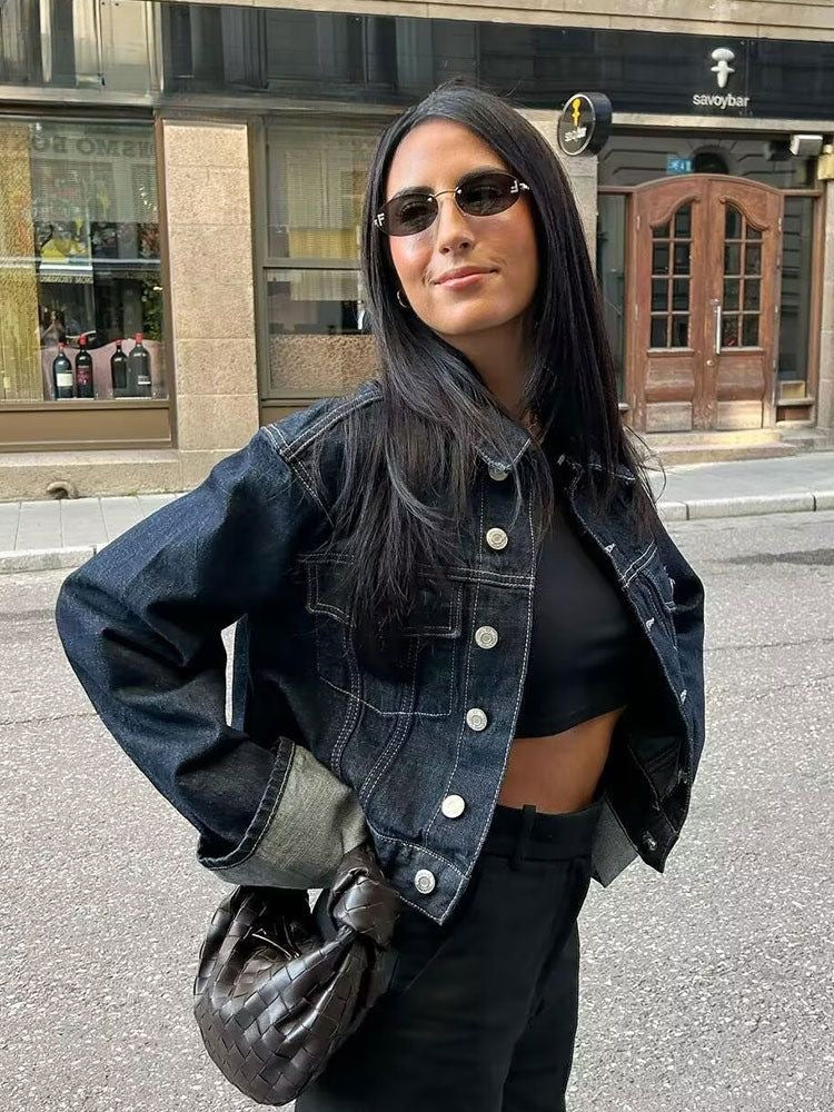 Clara – Set en Denim avec Blouson Trucker & Jeans Taille Haute