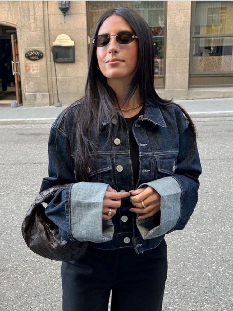 Clara – Set en Denim avec Blouson Trucker & Jeans Taille Haute