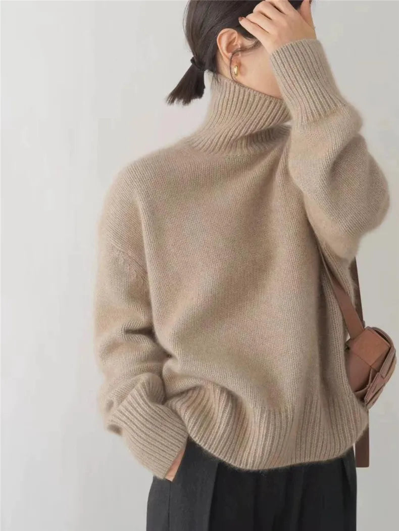 Lea – Pull Col Roulé en Cachemire