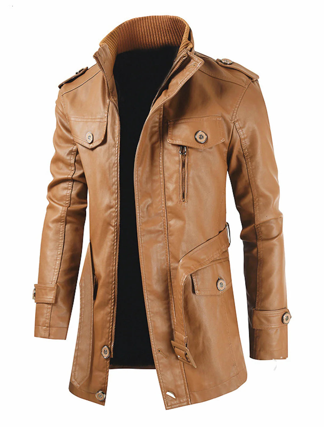 Uilleam – Longue veste en cuir pour hommes