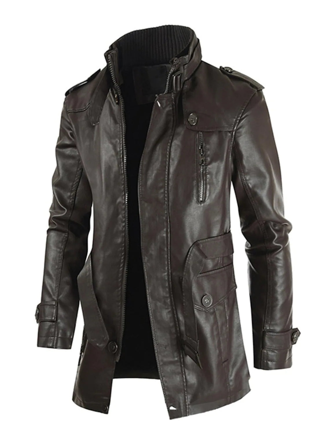 Uilleam – Longue veste en cuir pour hommes