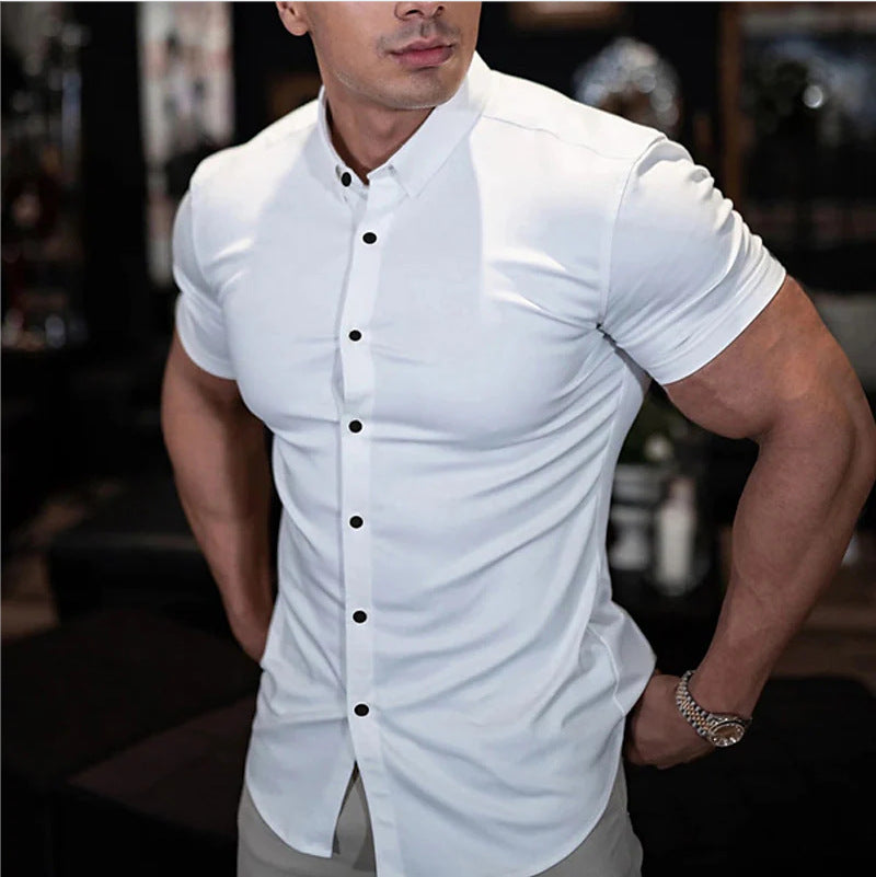 Ben – Chemise à Manches Courtes Ajustement Slim